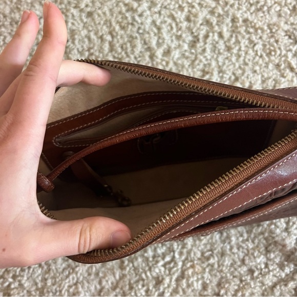 BRAHMIN Vintage Alligator Crossbody Bag Womens Brown Leather Embossed Crocodile - Picture 5 of 6